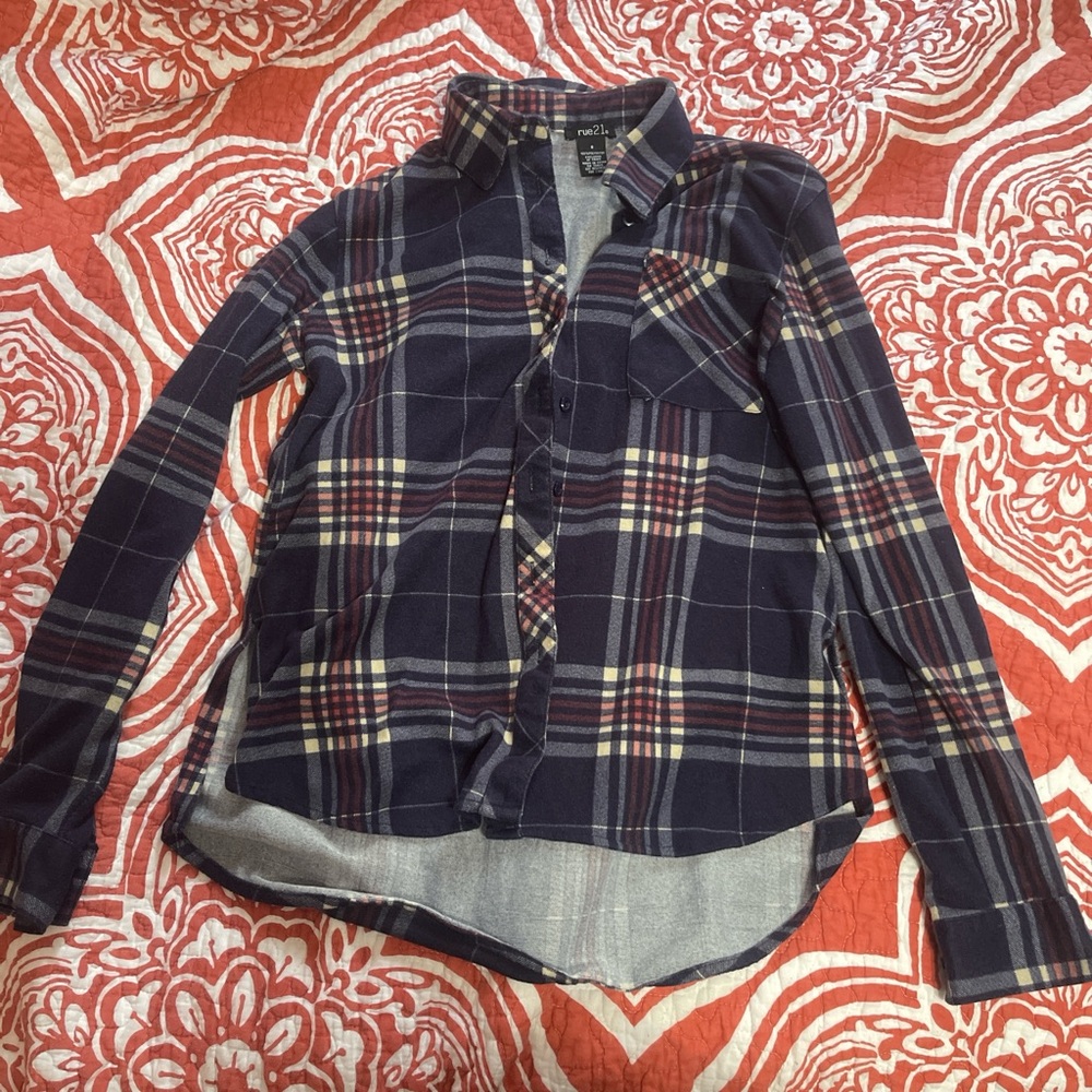 Plaid Button-Up Shirt